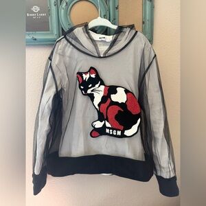 MSGM Kids 2-Piece Cat Mesh Hoodie Set (Size 6–7)